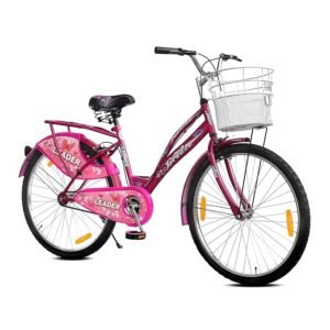 Leader Lady Star Breeze 26T Bicycle for Girls/Women with Front Basket and Integrated Carrier | Ideal for 12 + Years, (26) Road Bike,Road Bike,Pink,Womens,Rigid,18 inches