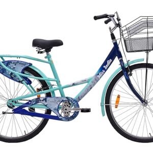 Hero Emerald 26T Single Speed Bicycle for Women/Girls with Basket and Inbuilt Carrier | Blue | Rigid | V Brake | 18" Steel Frame | Rider Height : 5ft 0" - 5ft 8" | 85% Pre Assembled Bicycle