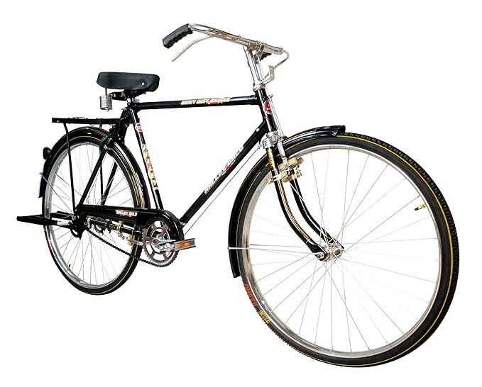 Rally Popular 22 Inch Men's Full Size Bicycle | with Carrier, Stand and Lock | Single Speed (48 Teeth Heavy Duty Chainwheel), Road Bike